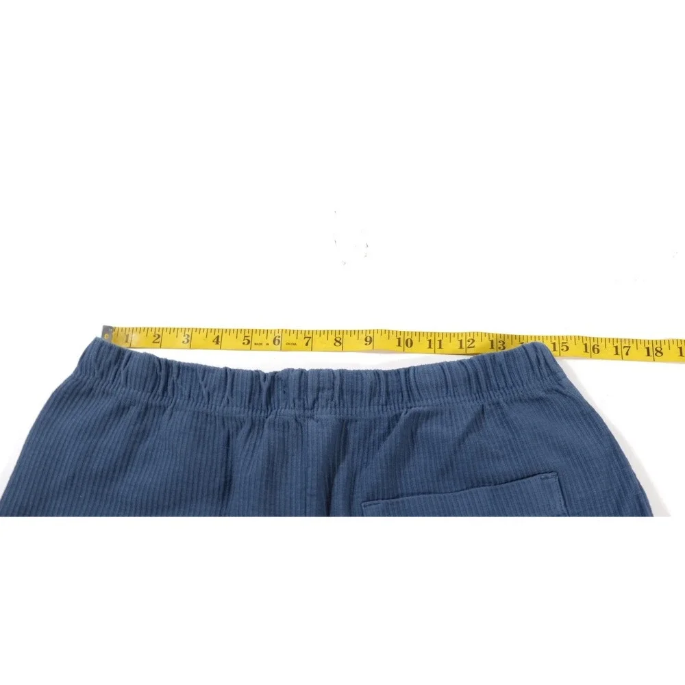 Standard Cloth Shorts Mens M Blue Ribbed Knit Elastic Waist Casual